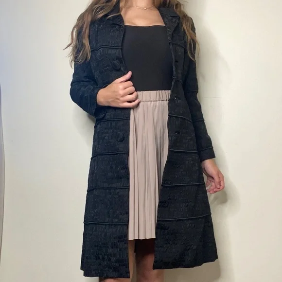 Nettie Vogues Nettie Rosenstein Vtg 60s Black Jacket Made in England Size XS-S - Picture 2 of 12